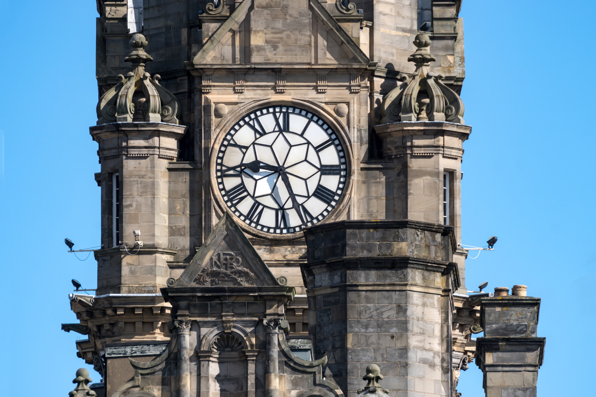 Clock tower in the Old Town of Edinburgh